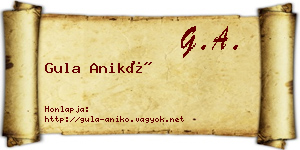 Gula Anikó névjegykártya